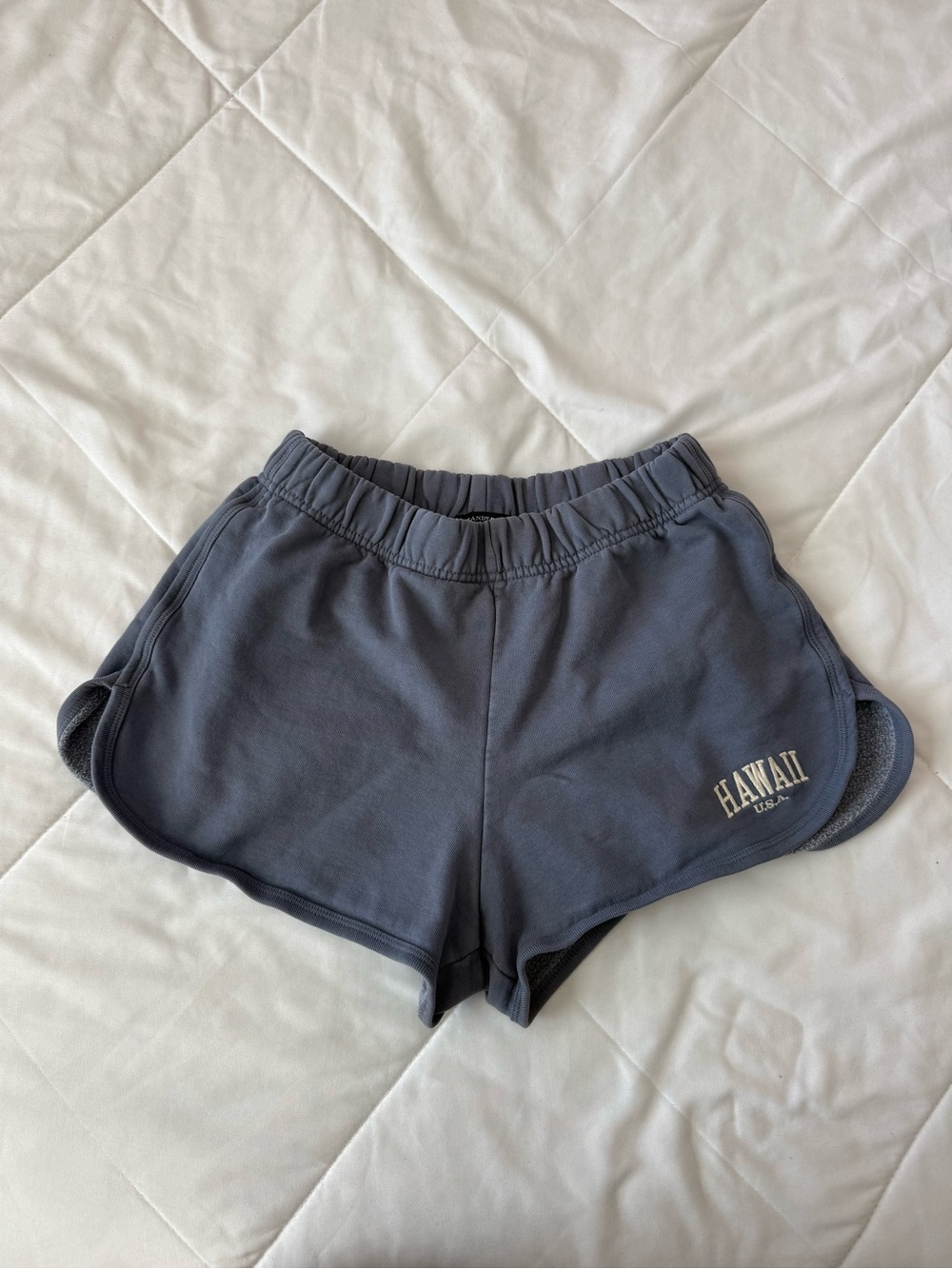 Brandy Melville Navy Sweat Shorts with 'HAWAII' Graphic